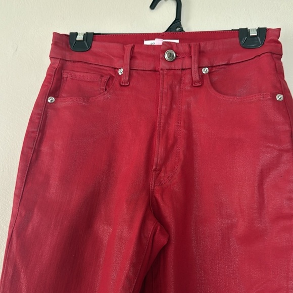 Good American Good Waist Cropped Red Ankle Cropped Jeans 6/28 - Picture 3 of 9